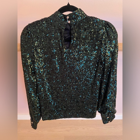 Cable & Gauge Sequins Blouse NWT XS Wicked Elphaba - Picture 4 of 7